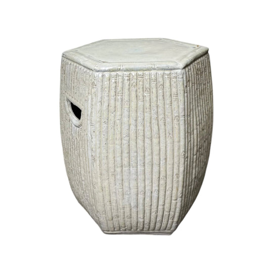 White Bamboo Stool