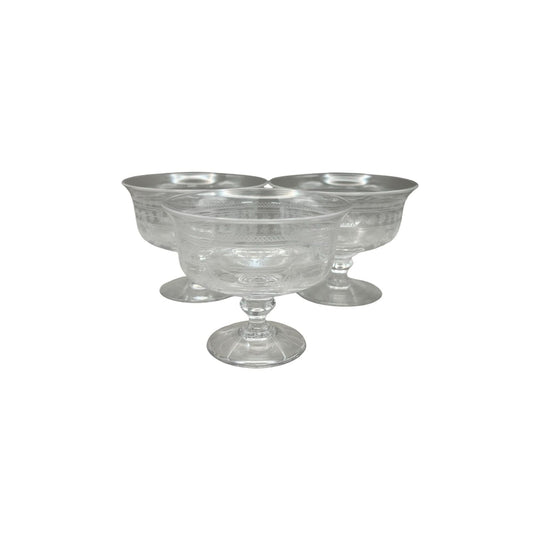 Stuart Crystal Small Footed Dessert Bowls x 3