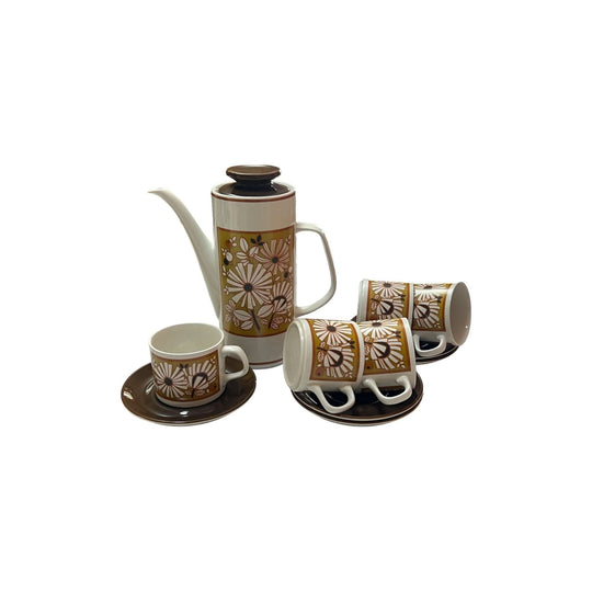 Studio Meakin 'Shangri-La' Coffee Pot & Cups and Saucers x 5