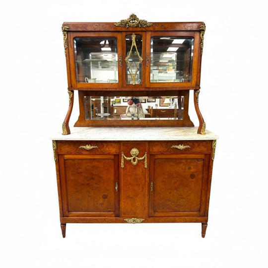 Stunning Belle Epoque French Marble Top Buffet/ Sideboard