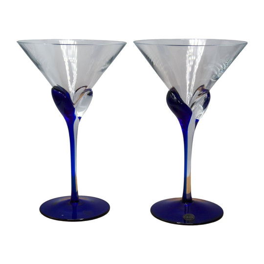 Stunning Blue Stemmed Champagne/Cocktail Glasses