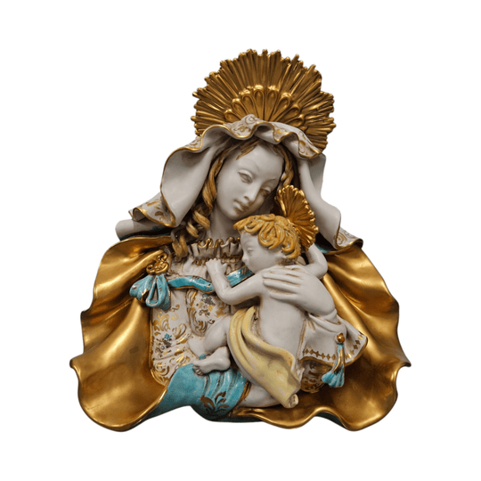 Stunning Mid Century Persko Pottery Italian Sculpture Maddona & Child