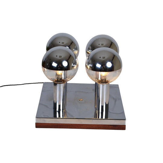 Stunning vintage 1970s mirror globe table lamp / wall lamp by Motoko Ishii