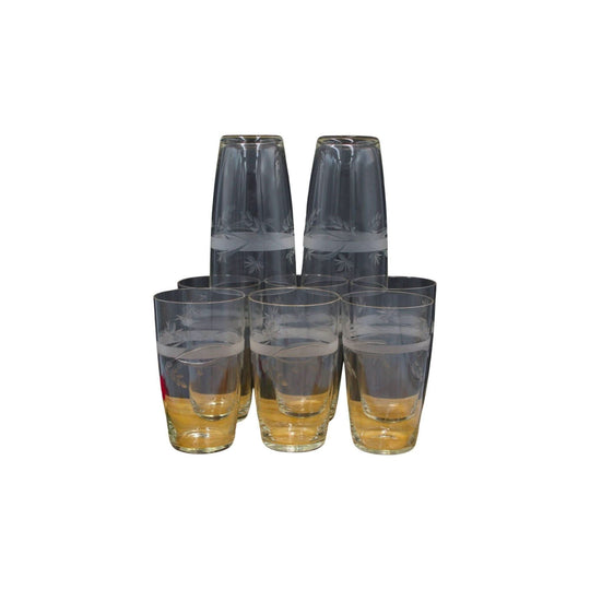 Stunning Vintage Etched and Cut Crystal Tumblers
