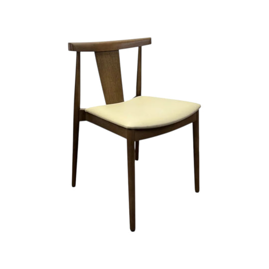 Smile Chair by Andreu World Walnut and Cream