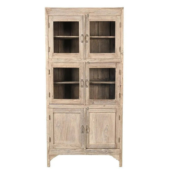 SUNBLEACHED VINTAGE GLASS ALMIRAH