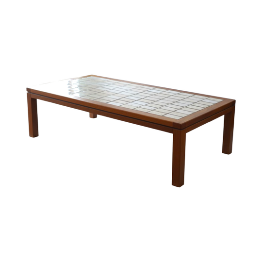 1960s Teak Ceramic Tiled Coffee Table
