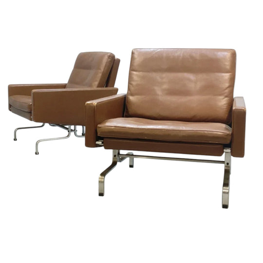 Poul Kjaerholm for Fritz Hansen PK31 Lounge Chair (1991) Pair available, priced individually.