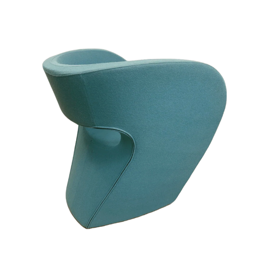 Vintage Sculptural Accent Chair with Felt Upholstery