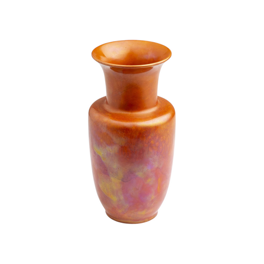 Ruskin Pottery Iridescent Orange Glazed Vase