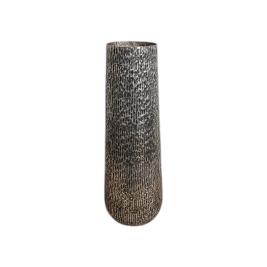 Tall Hammered Silver Vase