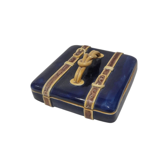 TC Brown Westhead Moore and Co Majolica Box and Cover