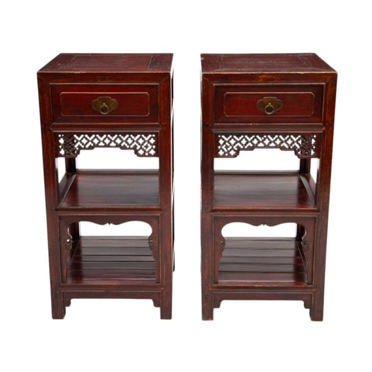 Tea stands with peach carving