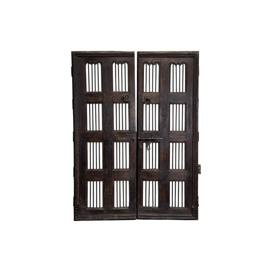 Teak & Iron Slatted Doors