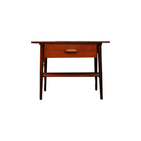 Teak Sidetable With Shelf and Drawer