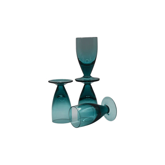 Teal coloured Liqueur/Shot glasses. Set of 4