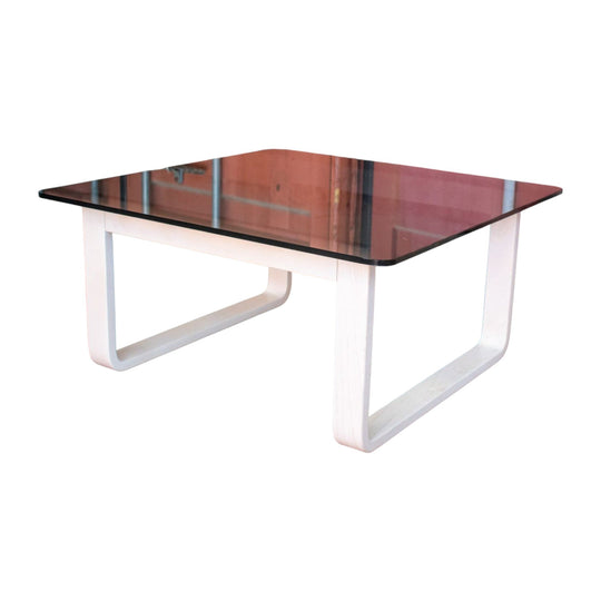 Tessa T4 Coffee Table  Smoked Glass & Bentwood Frame