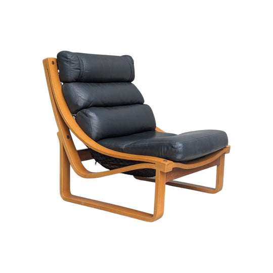 Tessa T4 Sling Chair - Black Leather Upholstery