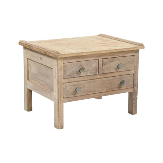 THREE DRAW VINTAGE TEAK CHEST