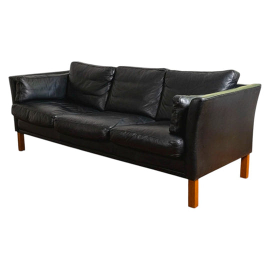 Three-Seater Danish Leather Sofa