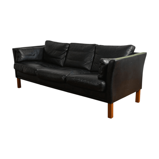 Three-Seater Danish Leather Sofa