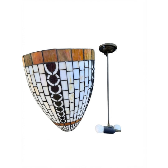 Tiffany Style Stained Glass Pendant Light - Vintage Feature
