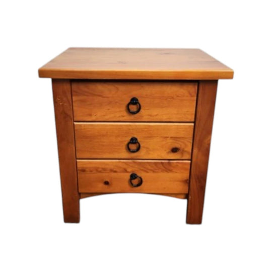 Timber 3 Drawer Bedside Table