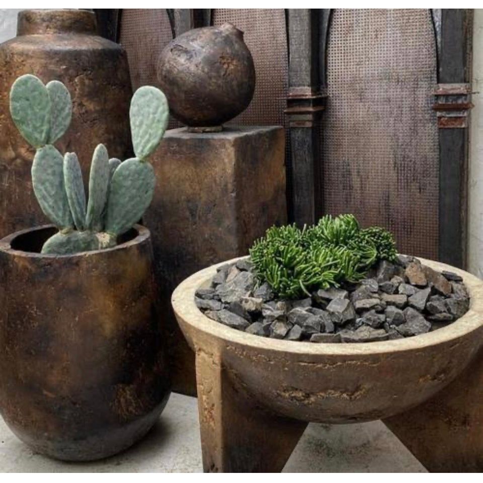 TONDO Relik Designs Sculptural Vessel / Planter - Brutalist Cast Form | Bazaa | Designer, Vintage and Antique Furniture