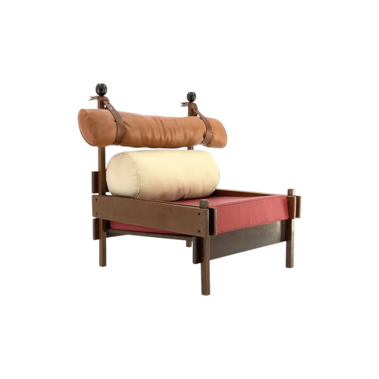 Tonico Lounge Chair (red cushion) by Sergio Rodrigues