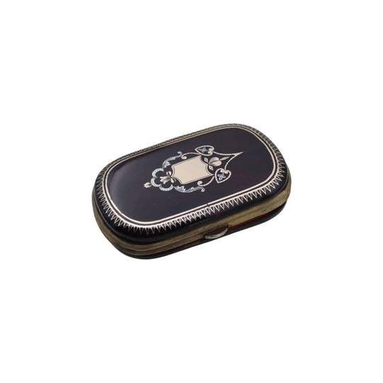 Tortoiseshell coin purse inlaid with silver and gold