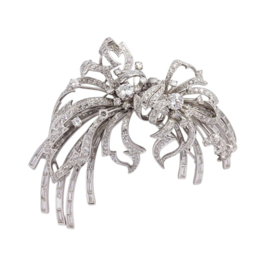 Trabert & Hoeffer Mauboussin 'Reflection' Brooch in White Gold & Diamonds