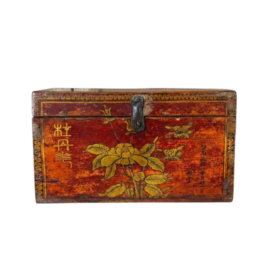 Antique Chinese Lacquered Wedding Chest