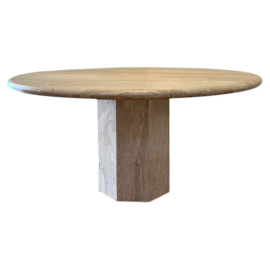 Travertine Round Dining Table | Natural Stone