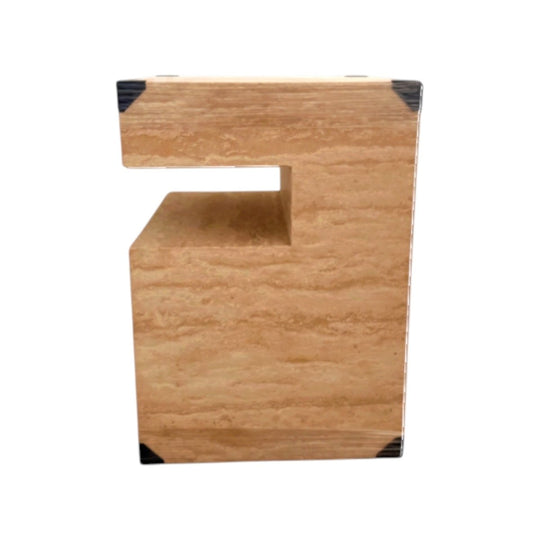 Travertine side table