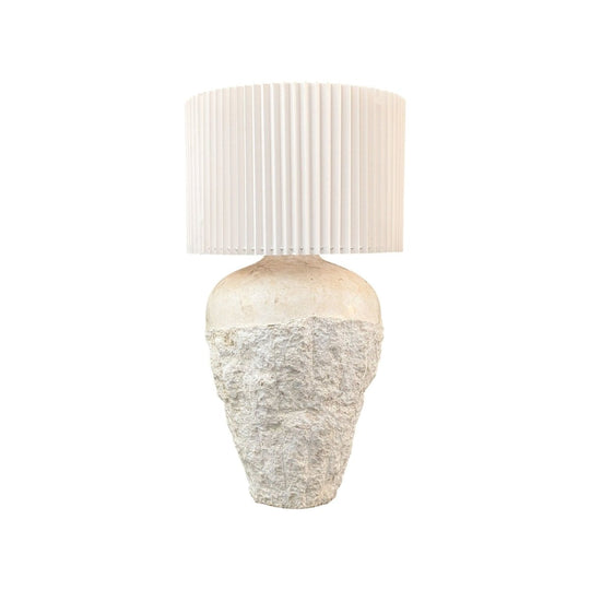Travertine Veneered Vase Form Table Lamp