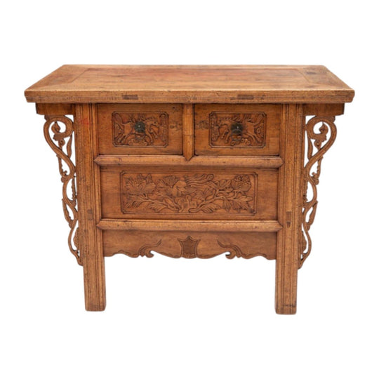Two drawer altar table with flying horse medallions