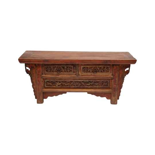 Two drawer kang with peach blossoms