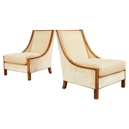Two Iconic Barbara Barry for Henredon Lounge Chairs.
