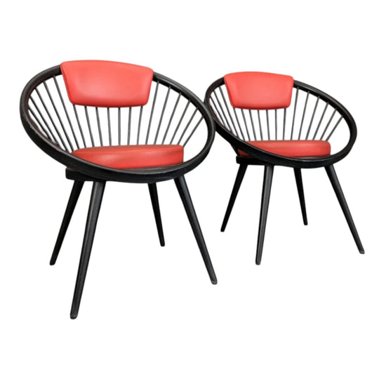 TWO | Scandinavian Modern Armchairs by Yngve Ekström for Swedese | Beech and Upholstery