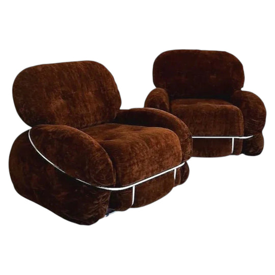 Adriano Piazzesi Okay Lounge chairs, 1970's Italy.