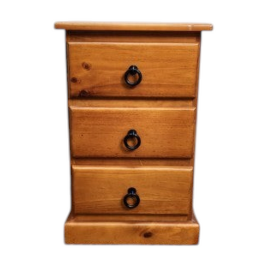 Vintage Timber 3 Drawer Bedside #1