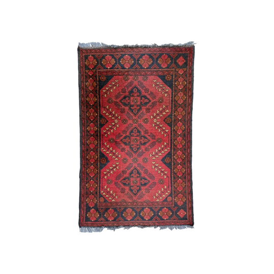 Vintage Hand-Knotted Afghan Baluch Tribal Rug (134x80cm)
