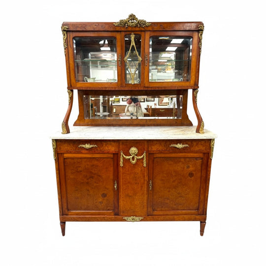 Stunning Belle Epoque French Marble Top Buffet/ Sideboard
