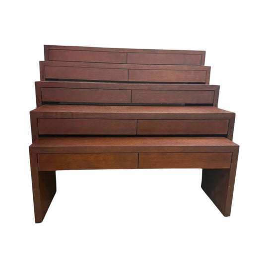 Unbranded Nesting Display Tables Set of 5 Dark Wood Finish