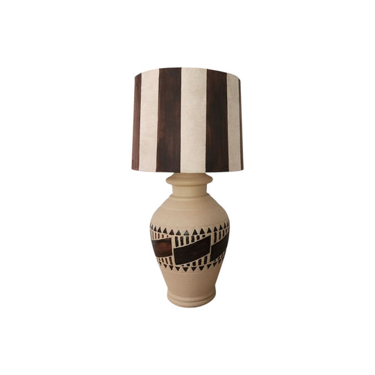 Upcycled Handpainted Tribal Table Lamp