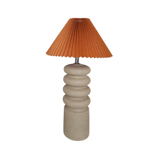 Upcycled Tall Bubble Stone Look Lamp with Lampshade