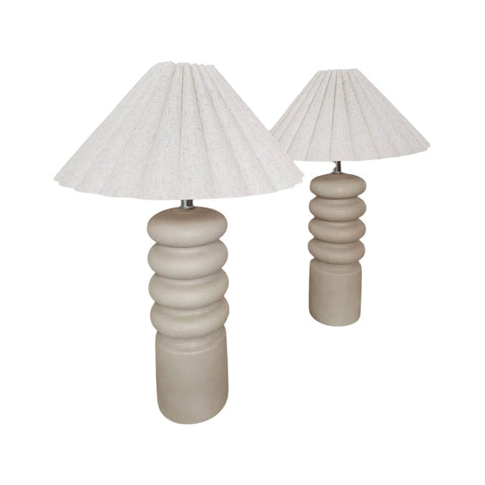 Upcycled Tall Bubble Stone Look Lamps