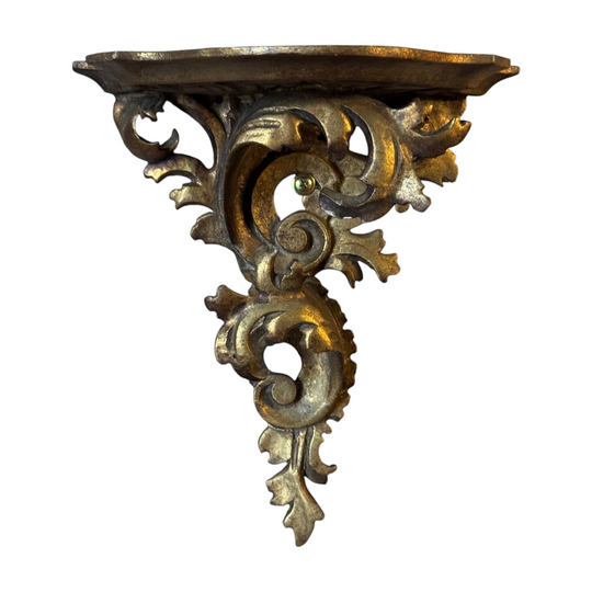Vintage Italian Carved Giltwood Wall Shelf