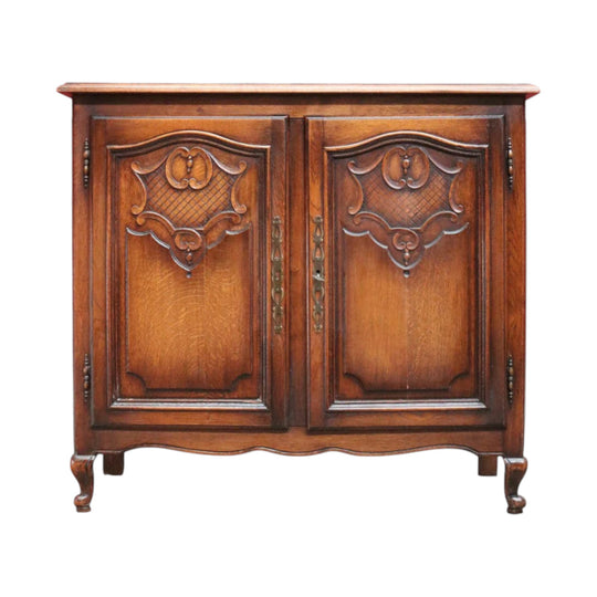 Antique French Country 2 Door Narrow Hall Tv / Shoe Storage Cabinet B12776