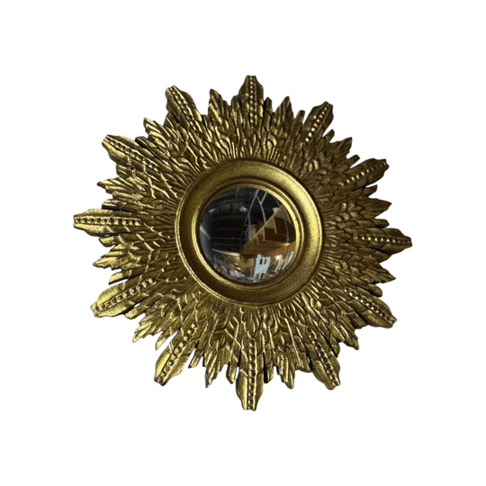 Valencia Carved Timber Gilt Sunburst Convex Mirror